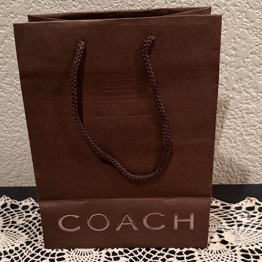 Coach Brown Embossed Shopping Bag